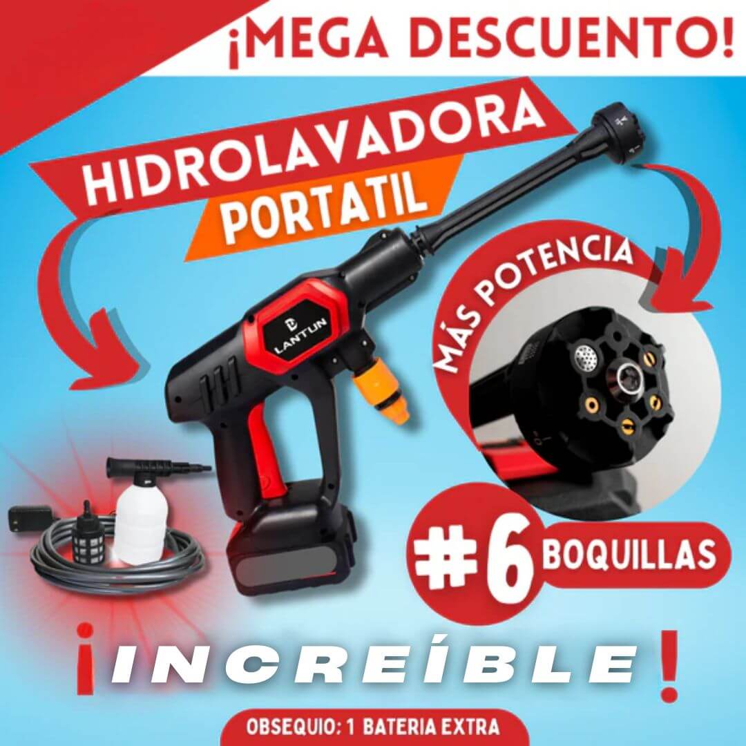 HIDROLAVADORA POTENTE DOBLE BATERIA 120V