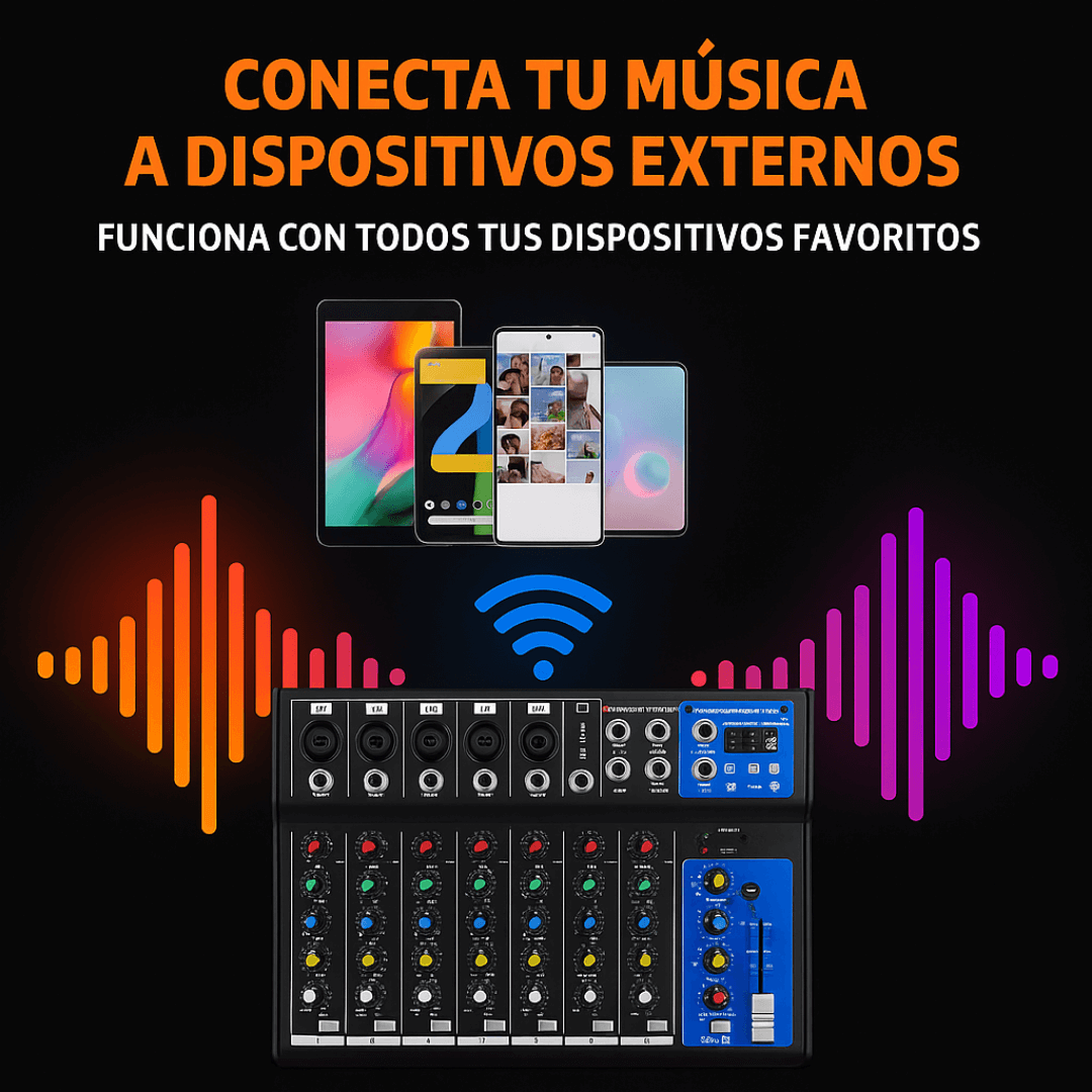 CONSOLA BLUETOOTH DE 7 CANALES.