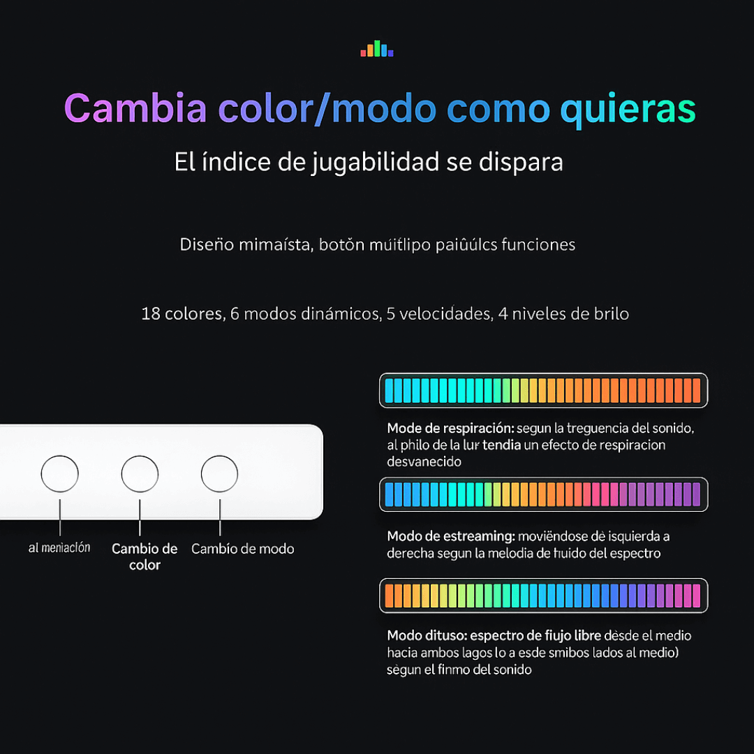 Barras RGB Automáticas Rítmicas