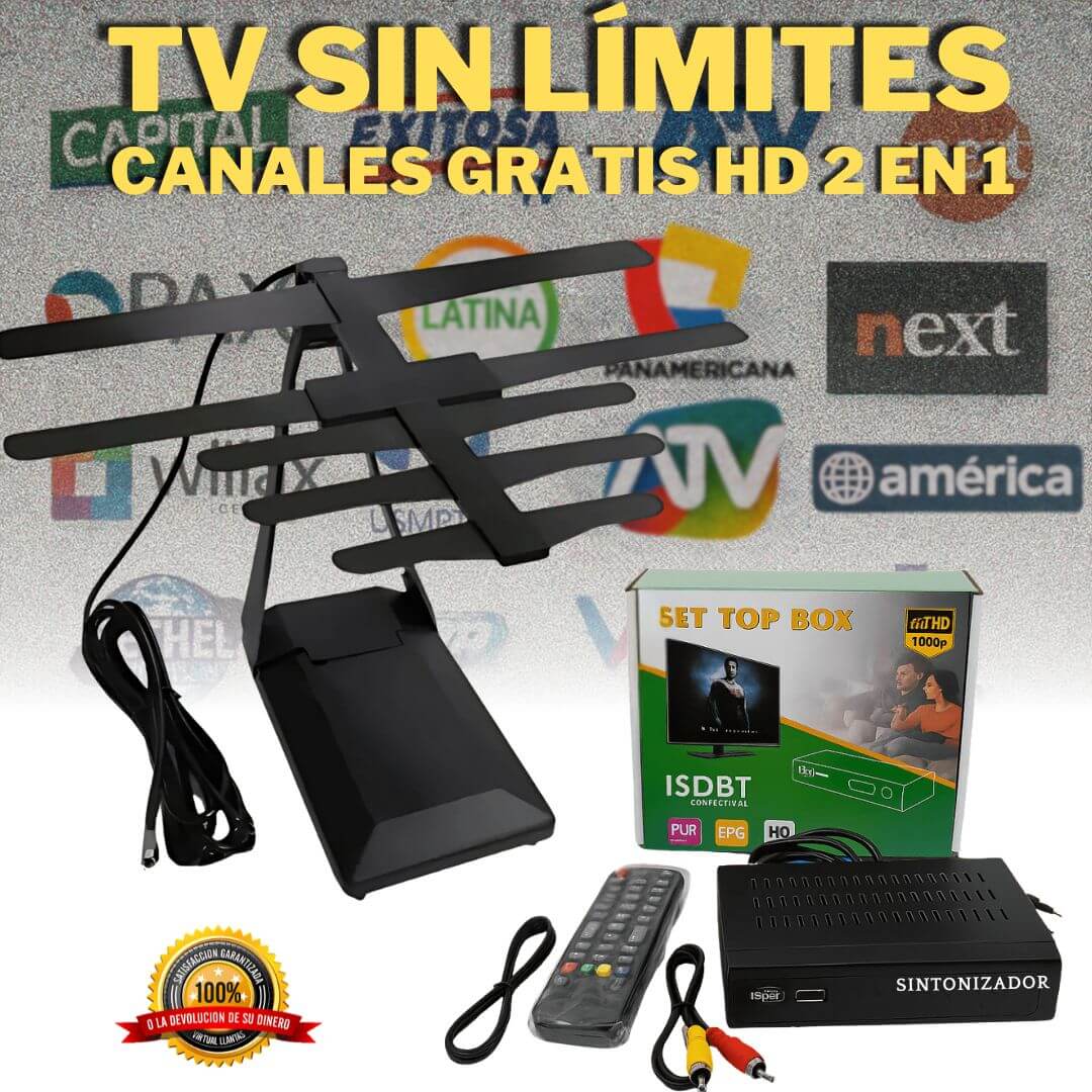 Sintonizador con Antena TV Full HD 2 en 1