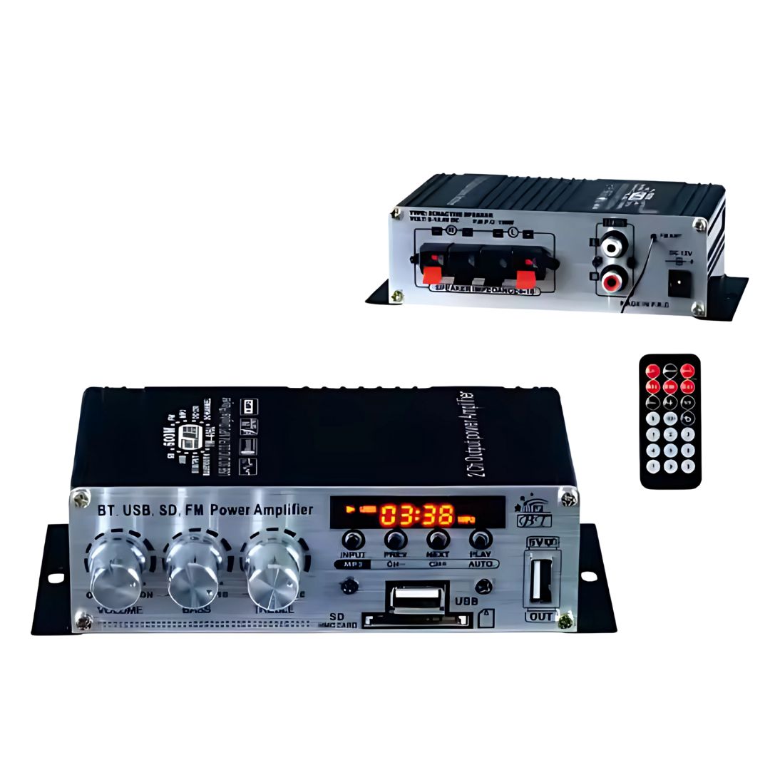 Amplificador 600W Bluetooth con Carga Rápida