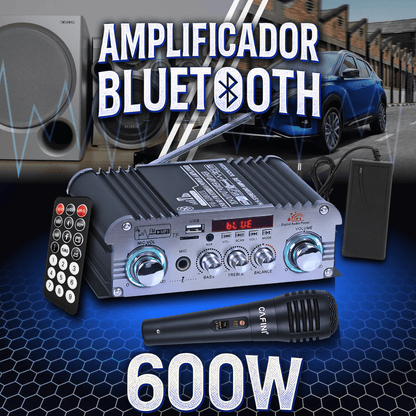 Amplificador Bluetooth con Micrófono 600W