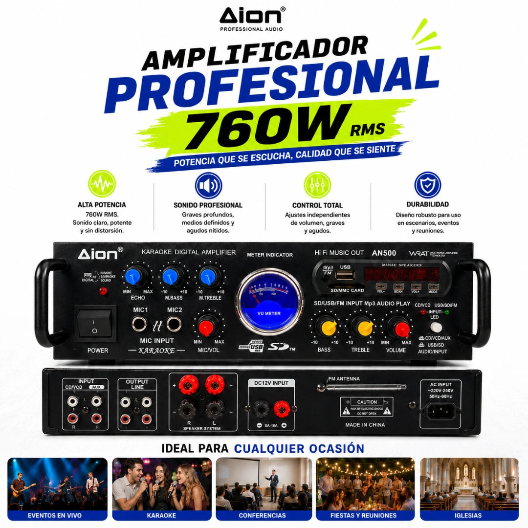 AMPLIFICADOR PROFESIONAL 760W – Tienda 1