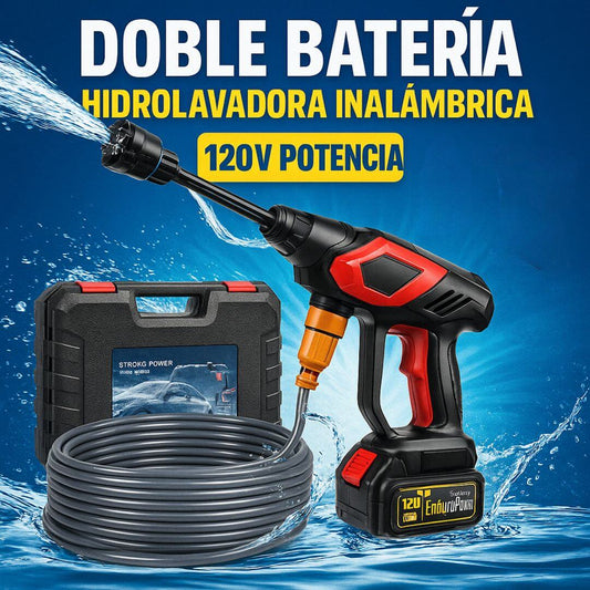 HIDROLAVADORA POTENTE DOBLE BATERIA 120V