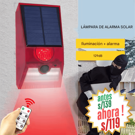 Alarma Solar Potente con Sensor de Movimiento