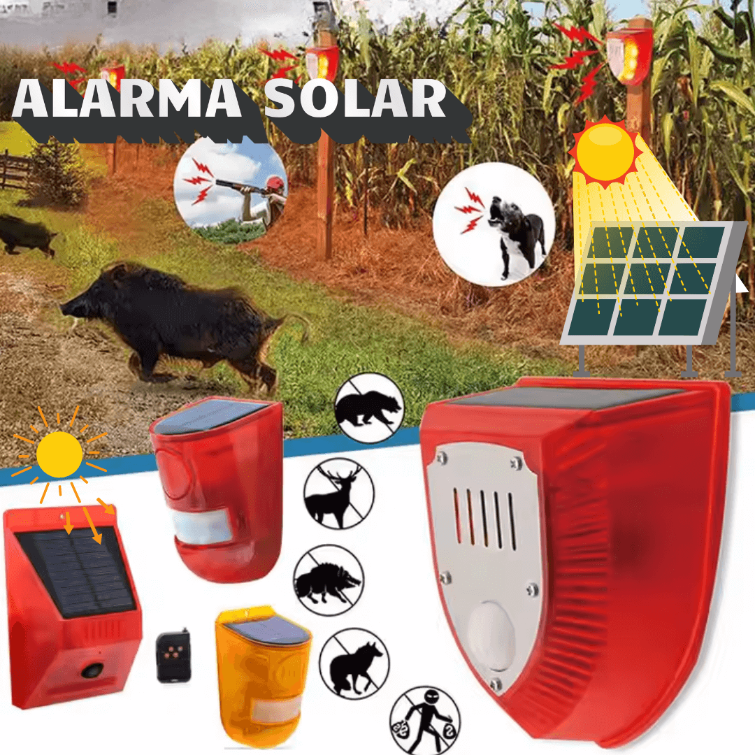Alarma Solar Potente con Sensor de Movimiento