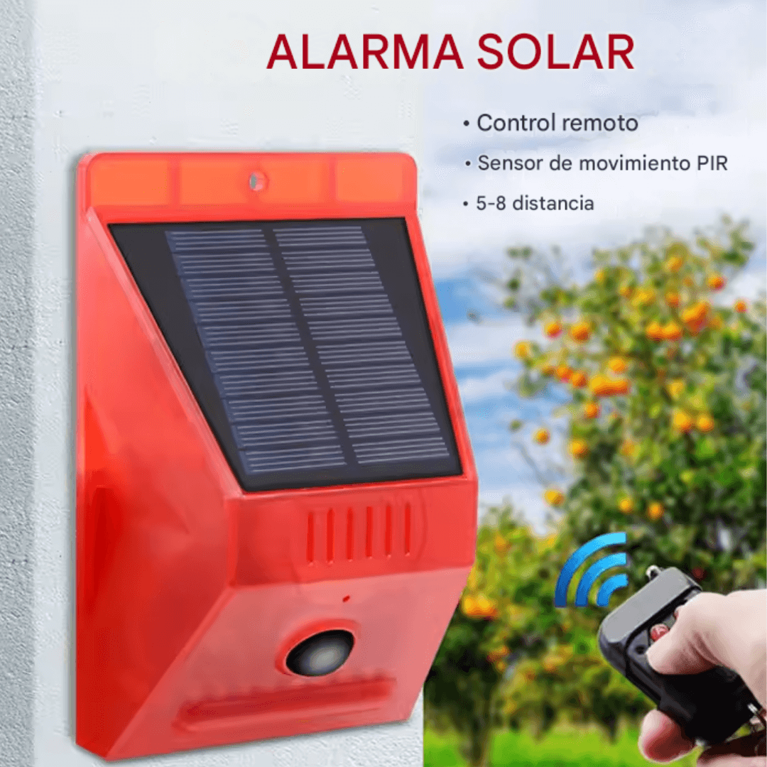 Alarma Solar Potente con Sensor de Movimiento