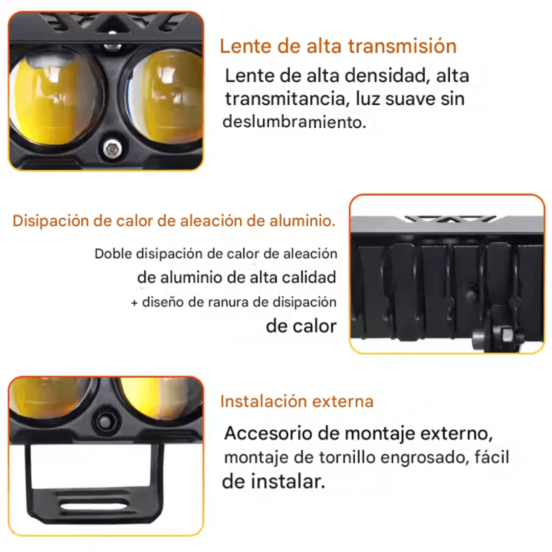 2 Exploradores con 12 Faros Led Doble Color