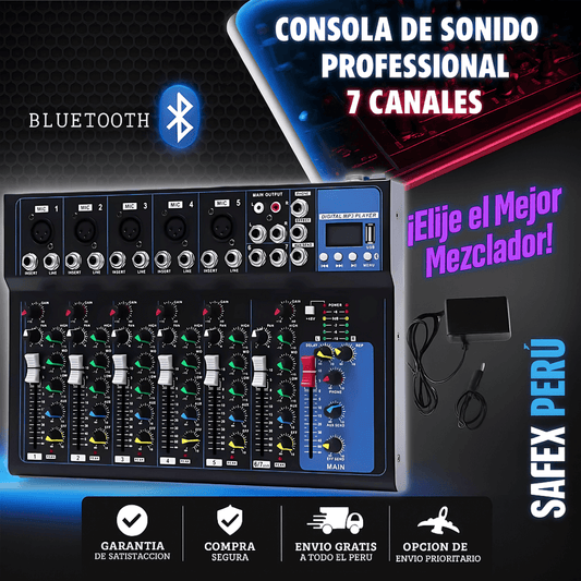 CONSOLA BLUETOOTH DE 7 CANALES.