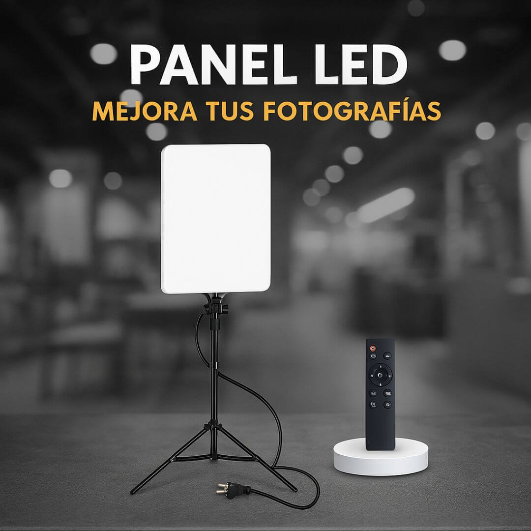 panel de luz LED con trípode