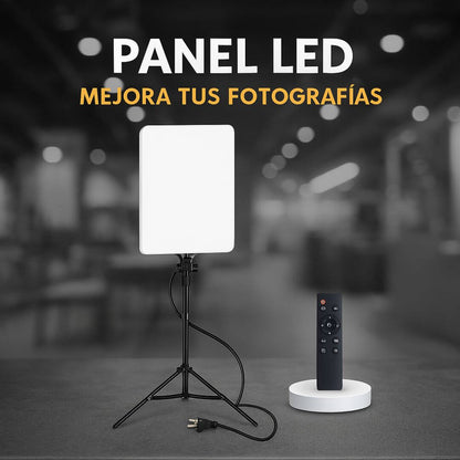 panel de luz LED con trípode