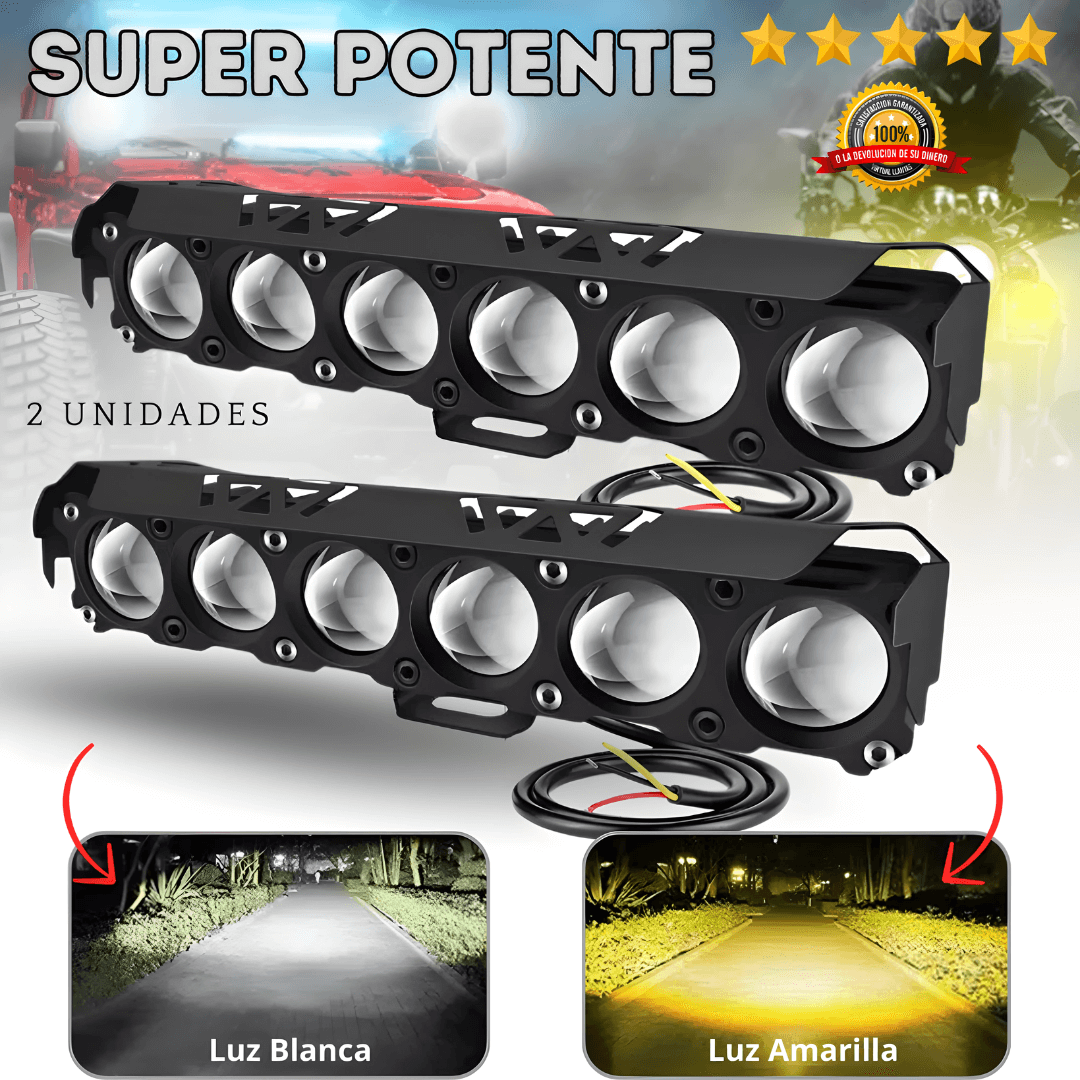 2 Exploradores con 12 Faros Led Doble Color