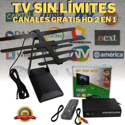 Sintonizador con Antena TV Full HD 2 en 1