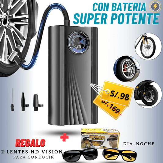 Bomba de Aire Potente Recargable + 2 Lentes