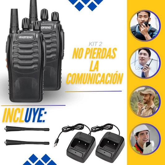 KIT 2 RADIOS DE COMUNICACIÓN LARGO ALCANCE