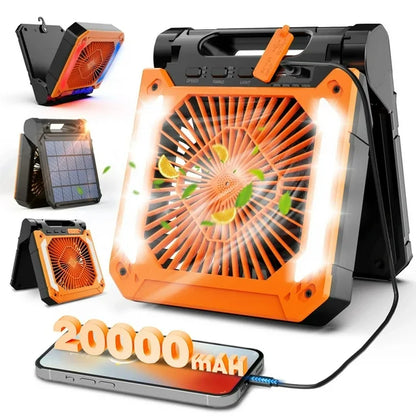 Ventilador Solar Portátil Power Bank 30hrs
