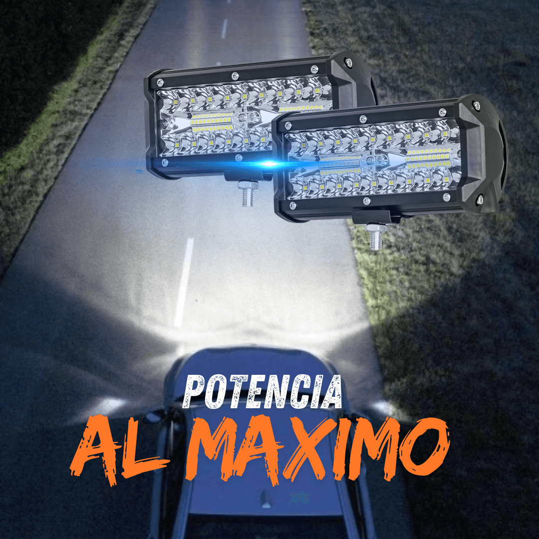 2 Potentes Faros Led 120W + 120W (Lentes HD Visión)